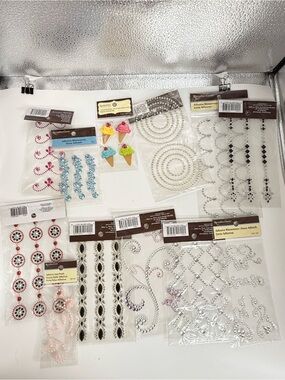 Recollections Adhesive Rhinestones Bling Stickers Scrapbooking Destash cards